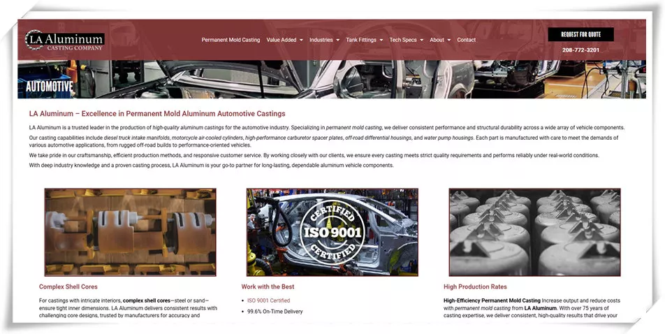 LA Aluminium automotive casting manufacturer